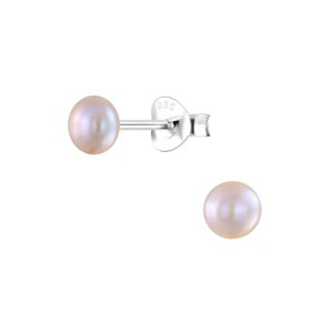 Klenoty Amber Stříbrné náušnice malé perly puzety broskvové