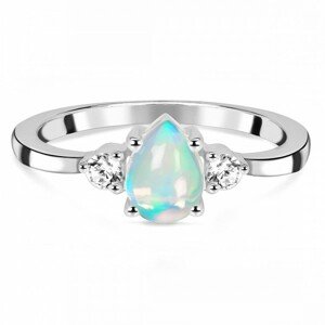 Klenoty Amber Luxusní stříbrný prsten s opálem a topazy With You Velikost: 55