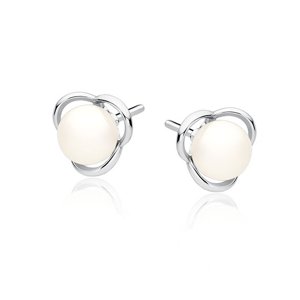 Klenoty Amber Stříbrné náušnice zdobené perly