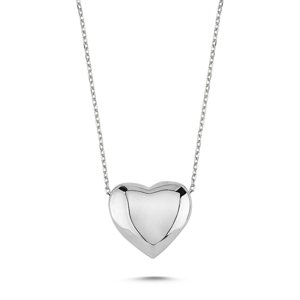 Klenoty Amber Stříbrný klenutý srdcový náhrdelník