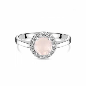 Klenoty Amber Luxusní stříbrný prsten růženín a topaz Luna Velikost: 54