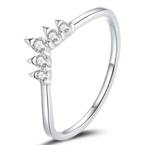 Klenoty Amber Stříbrný  prsten zirkonová korunka Velikost: 54