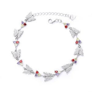 10093 Stříbrný náramek OLIVIA s motýlky Ag925/1000; ≤7,54 g