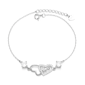 10107 Stříbrný náramek LOVE dvojité srdce Ag925/1000; ≤2,37 g