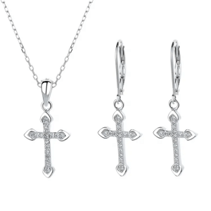 10125 Stříbrný set šperků CROSS Ag925/1000; ≤3,70 g