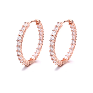 10164 Stříbrné náušnice JULIE rose s čirými zirkony Ag925/1000; ≤5,53 g