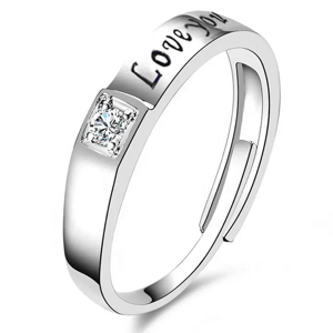 10318 Stříbrný nastavitelný prsten LOVE YOU Ag925/1000; ≤1,89 g