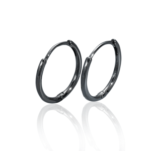 10444 Stříbrné náušnice KARIN 18 mm black Ag925/1000; ≤2,26 g