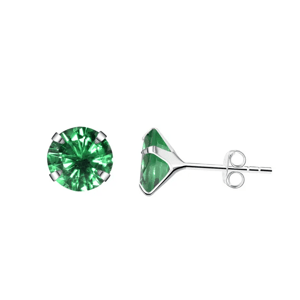 10506 Stříbrné náušnice GREEN EMERALD Ag925/1000; ≤0,85 g