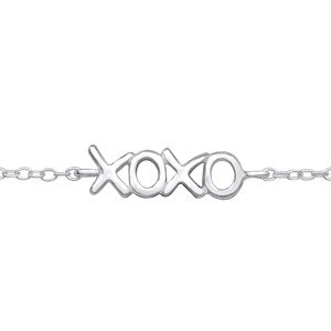 10640 Stříbrný náramek s přívěskem XOXO Ag925/1000; ≤0,81 g