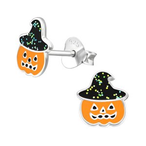 10718 Stříbrné náušnice PUMPKIN in hat Ag925/1000; ≤0,44 g