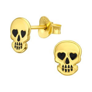 10724 Stříbrné náušnice SKULL Ag925/1000; ≤0,43 g