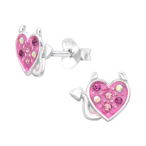 10726 Stříbrné náušnice PINK DEVIL Ag925/1000; ≤0,47 g