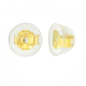 10774 Stříbrná PUZETA gold v silikonu 1 pár Ag925/1000; ≤0,14 g