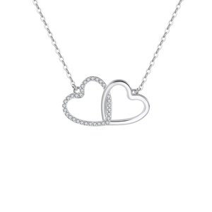 11225 Stříbrný řetízek s přívěskem DOUBLE HEART Ag925/1000; ≤2,20 g