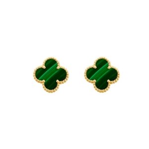 11819 Stříbrné náušnice LUCKY SPARK green pozlacené Ag925/1000; ≤1,96 g