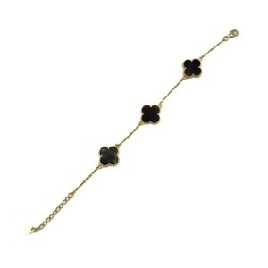 11832 Stříbrný náramek s přívěsky LUCKY TRACY black pozlacený Ag925/1000; ≤4,33 g