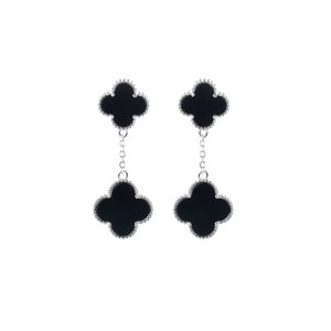 11836 Stříbrné náušnice LUCKY MIJA black Ag925/1000; ≤5,21 g