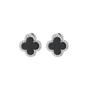 11847 Stříbrné náušnice LUCKY LIVELY black Ag925/1000; ≤3,82 g