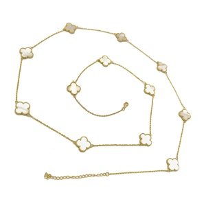 11851 Stříbrný řetízek s přívěsky LUCKY CLARK white pozlacený Ag925/1000; ≤17,78 g