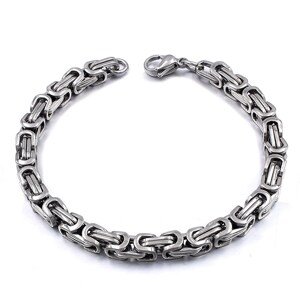 Ewena Náramek 22 cm x 8 mm královský vzor z chirurgické oceli 316L stříbrny + dárkové balení