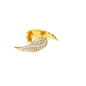 Ewena Ocelové náušnice andělská křídla Gold + dárkové balení