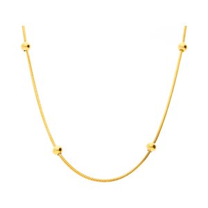 Ewena Ocelový řetízek - had s kuličkami, 50cm zlatá barva GHZ382 + dárkové balení