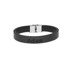 Ewena Pánský kožený náramek černý se jménem Adam + dárkové balení