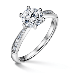 Minerva Side Stones | Zásnubní prsten se středovým kamenem 1.310ct, bílé zlato, s diamanty 51