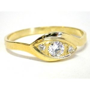 Zlatý prsten se zirkony 0055 + DÁREK ZDARMA