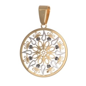 Zlatý přívěšek mandala ZZ0414F + dárek zdarma