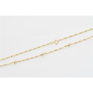 Dámský stříbrný pozlacený řetízek singapore s kuličkami 42cm STRR0187F