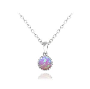 Stříbrný náhrdelník s růžovým opálem JMAS0072PN45
