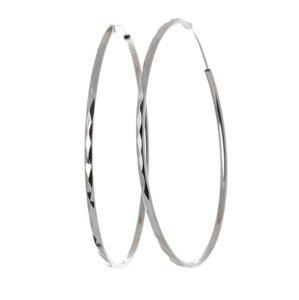 Dámské stříbrné naušnice kruhy 60 mm 65721F