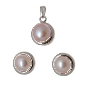 Luxusní stříbrna souprava s perlami STRS0268F SVLE0169