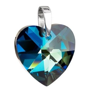 Stříbrný přívěsek s krystaly Swarovski modré srdce 34004.5