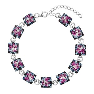 Stříbrný náramek se Swarovski krystaly mix barev 33047.4 galaxy