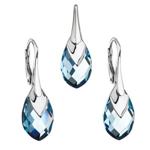 Sada šperků s krystaly Swarovski náušnice a přívěsek modrá slza 39169.4