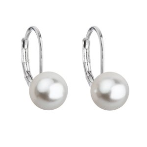 Náušnice bižuterie se Swarovski perlou bílé kulaté 71068.1