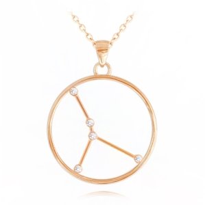Stříbrný pozlacený náhrdelník znamení rak Minet Stars JMAS9507RN45