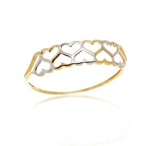 Dámský srdíčkový prsten ze žlutého zlata PR0371F + DÁREK ZDARMA