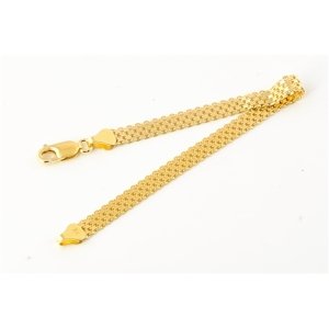 Dámský stříbrný pozlacený náramek bismark 18 cm STNA0292F
