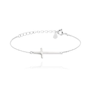 Dámský stříbrný náramek s křížkem JMAS0062SB16 16-19 cm