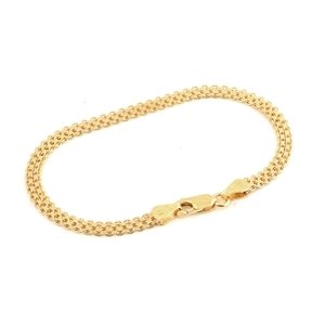 Dámský stříbrný pozlacený náramek bismark 19 cm STNA0297F