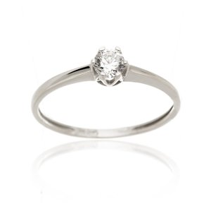 Dámský prsten z bílého zlata s čirým zirkony PR0417F + DÁREK ZDARMA