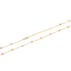 Zlatý náhrdelník s kuličkami 39-44cm ZLNAH045F + DÁREK ZDARMA
