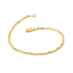 Dámský stříbrný pozlacený náramek singapore 20 cm STNA0377F