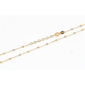 Zlatý náhrdelník s kuličkami 42-45cm ZLNAH069F + DÁREK ZDARMA