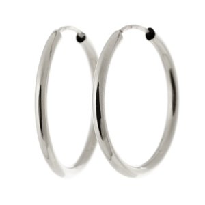 Dámské náušnice kruhy z bílého zlata 18 mm NA0859F + dárek zdarma