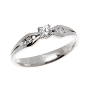Dámský prsten z bílého zlata se zirkony PR0205F + DÁREK ZDARMA